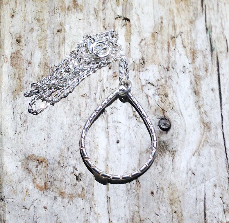  Handmade Sterling Silver Teardrop Pendant Necklace (NKSSPDTD1) - UK Free Post