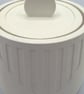White Round Jewellery Box with Lid Modern Geometric Trinket Pot - Image 6