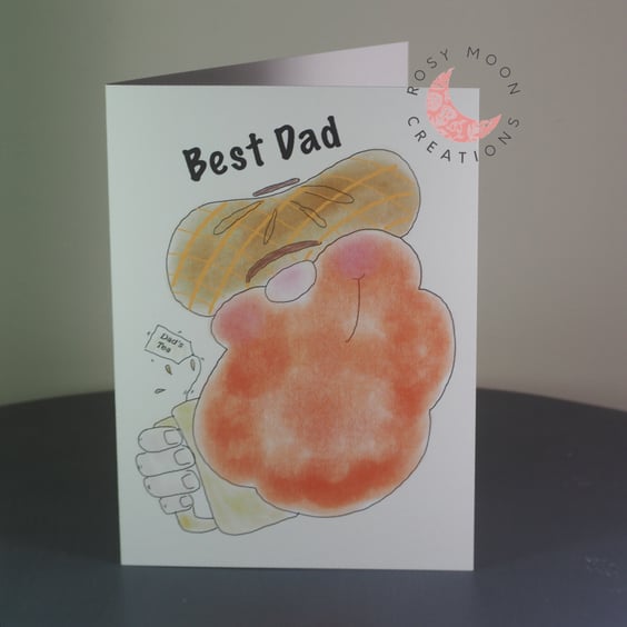 Beardy Bloke with His Cup of Tea, Blank Card