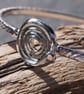 Hallmarked sterling silver bangle bracelet, spiral silver bangle hammered silver - Image 8