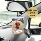 Personalised Car Airfreshener With Your Photo and Pets Name 