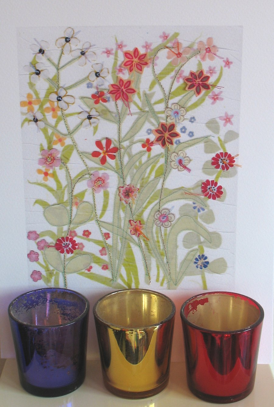 Summertime Flower Meadow hand embellished Print