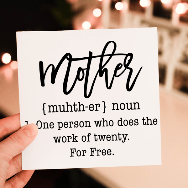 Mother Noun Card, Mum Birthday Card, Card for Special Mum, Birthday Card