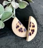 Ceramic half moon earrings - Nude 2 - Image 1