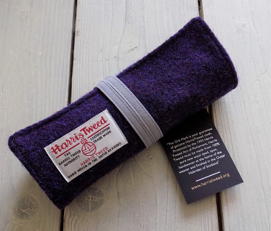 Harris Tweed pencils roll in deep purple. With or without pencils