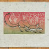 Fox linocut print