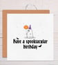 Spooky Halloween Birthday Card, Cute Ghost and Pumpkin Greeting Card. - Image 3