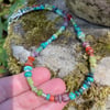Silver and gemstone bead necklace bright summer accessory 