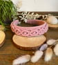 Handmade Macramé Headband in Pink – Boho Style Hair Accessory