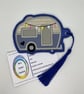 Embroidered Caravan Bookmark - Blue - Image 1