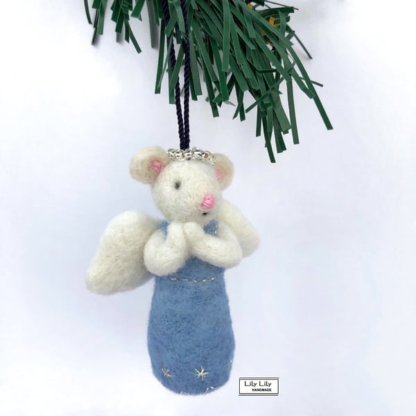 SOLD Angel Mouse Christmas tree decoration by Lily Lily Handmade 