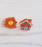 Gingerbread house Modern earrings - Image 6