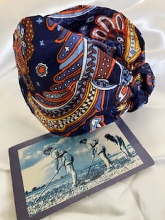 Bess - Blue Paisley Mix 40s Style Turban Headband