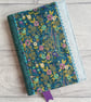 A6 Reusable Patchwork Notebook Cover - Teal and Turquoise - Folksy