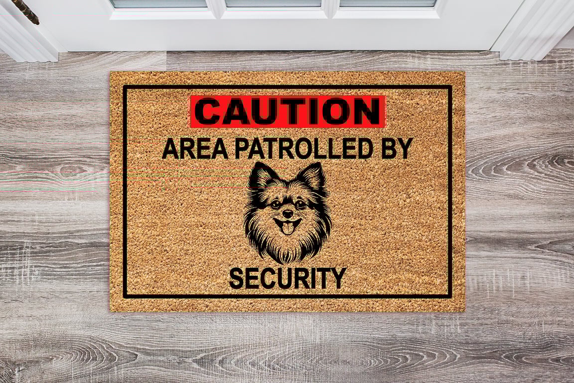 Pomeranian Security Door Mat - Pomeranian Welcome Mat - 3 Sizes