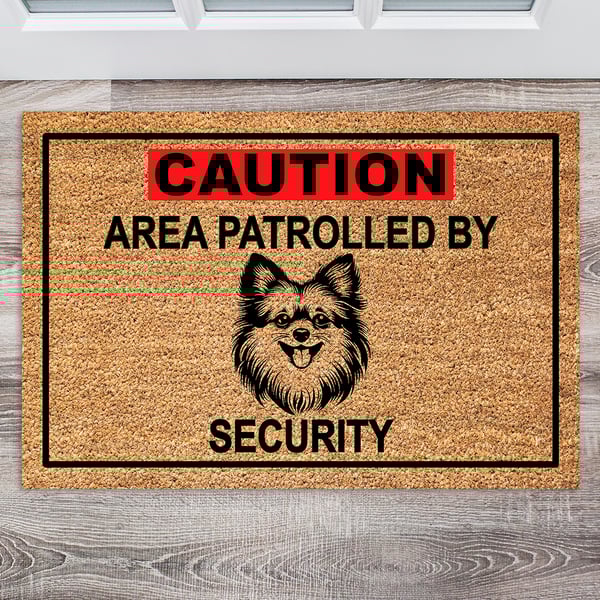 Pomeranian Security Door Mat - Pomeranian Welcome Mat - 3 Sizes