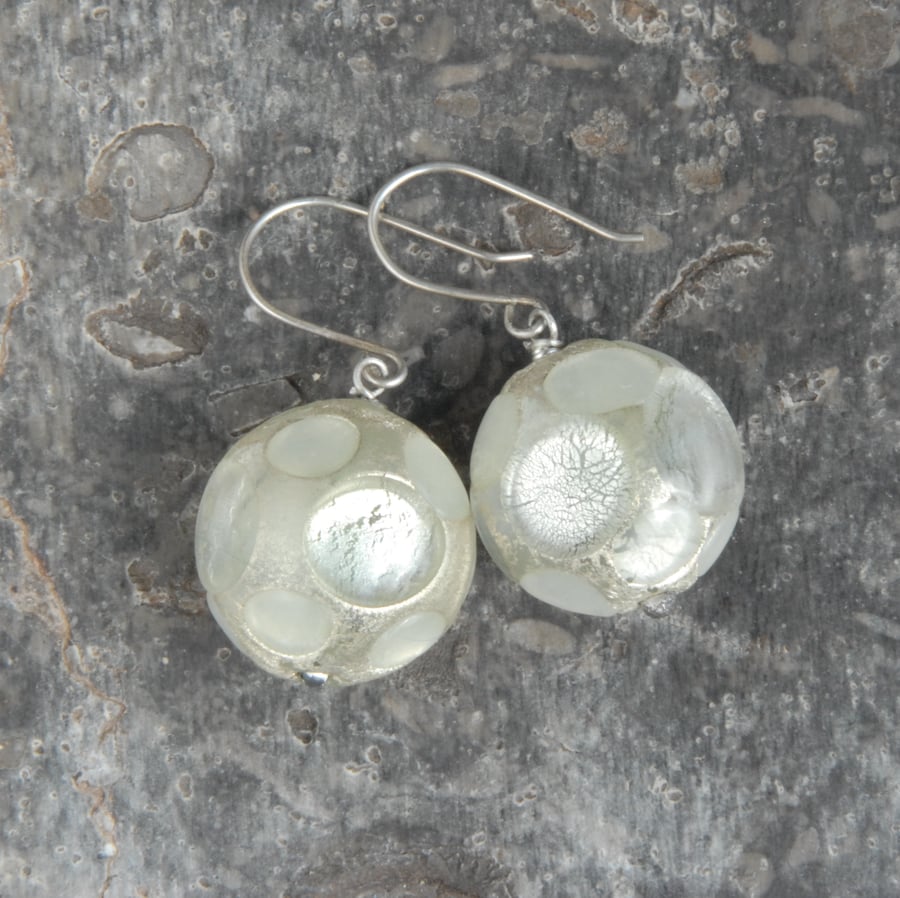 Moon Murano glass earrings