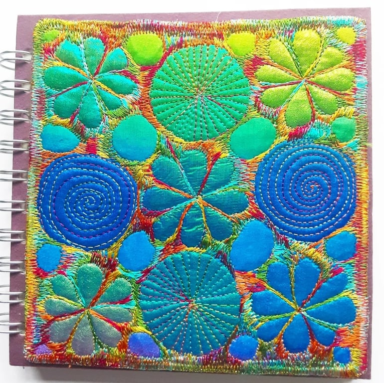 Sketchbook Spiral Bound Square 6 x 6 inches with Free Machine Embroidery Cover