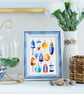 Lobster Buoys Illustrated A4 Art Print - Image 4