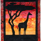 Giraffe Sunset Pattern Art Quilt 