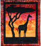 Giraffe Sunset Pattern Art Quilt 