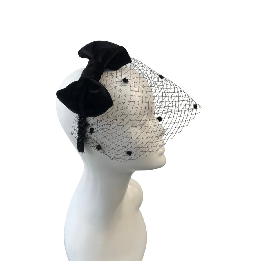 Veil gothic crown Black gothic veil birdcage veil Black veil mesh net veil 