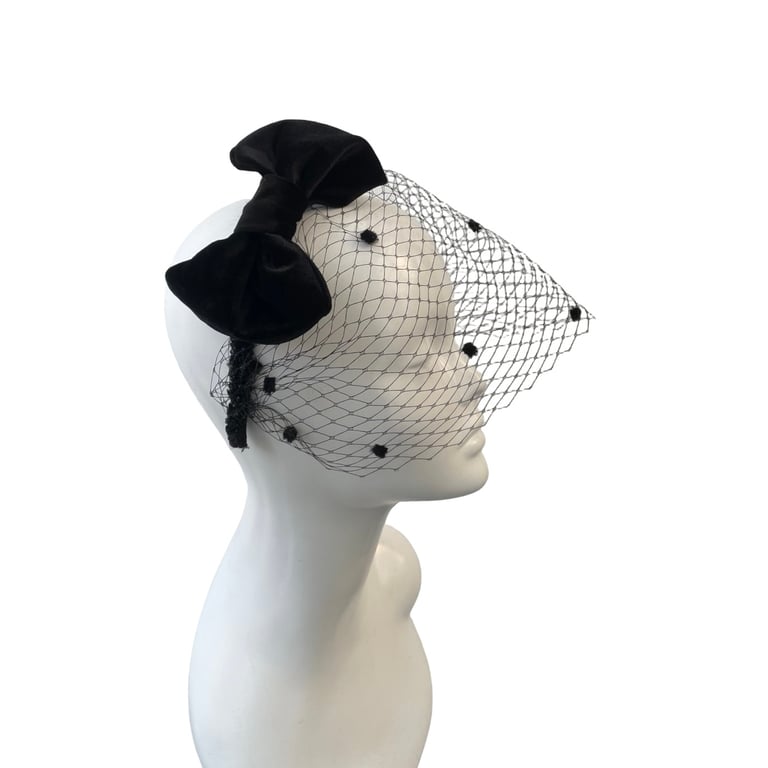 Veil gothic crown Black gothic veil birdcage veil Black veil mesh net veil 