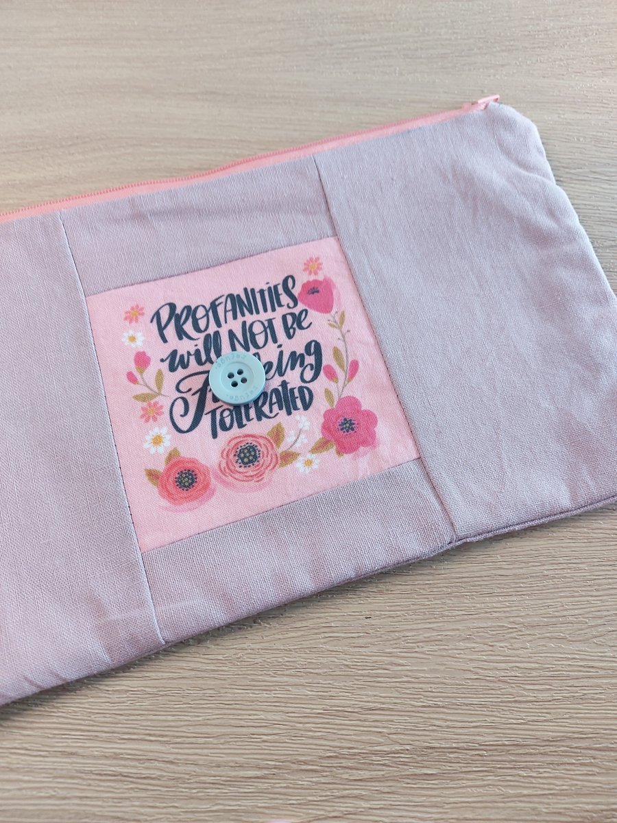 profanities will not be tolerated make up bag 