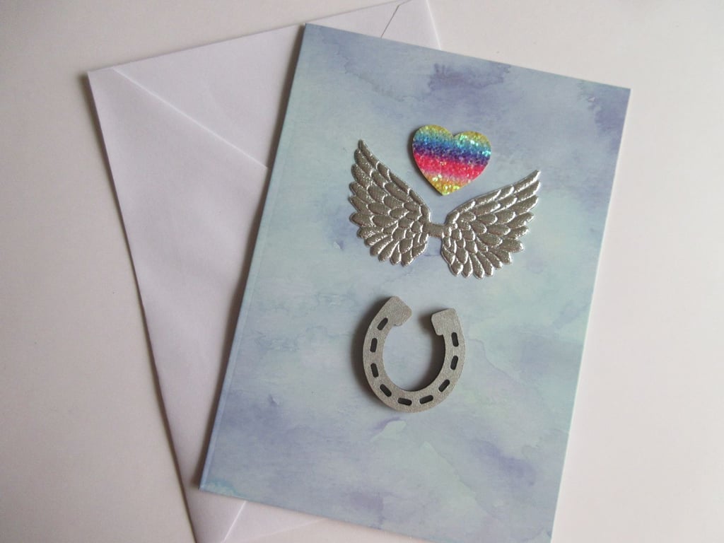 Horse Pet Loss Sympathy Condolences Greetings Card Pony Rainbow Bridge