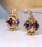 Beaded Bead Earrings in Red and Gold - Image 3