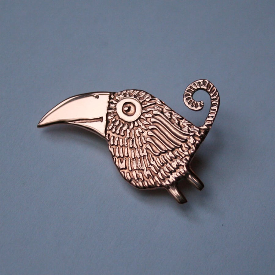 bird brooch copper, Inch bird