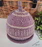 Designer Baby Knotted Fairisle Rolled Beanie Hat 6 - 12 months size  - Image 2