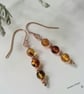 Baltic Amber Drop Rose Gold Vermeil Earrings - Image 3