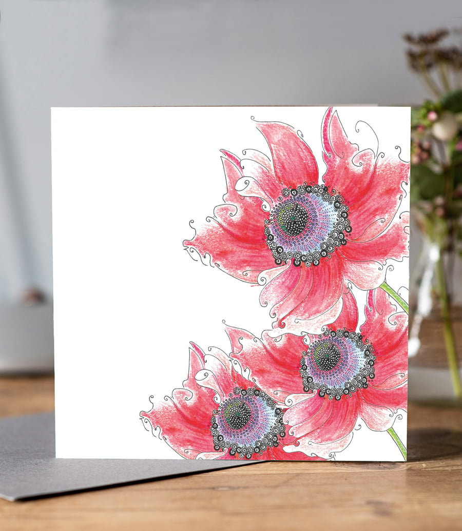 Beautiful  Poppy greeting card 