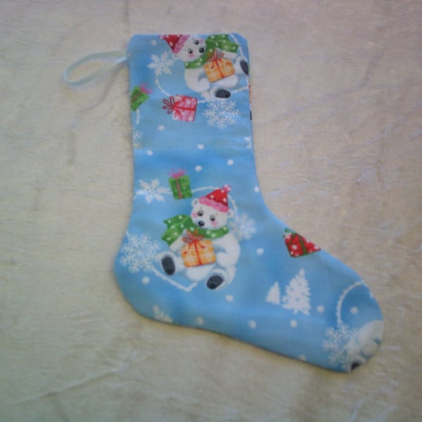 Polar Bears with Parcels 7.5 inch stocking