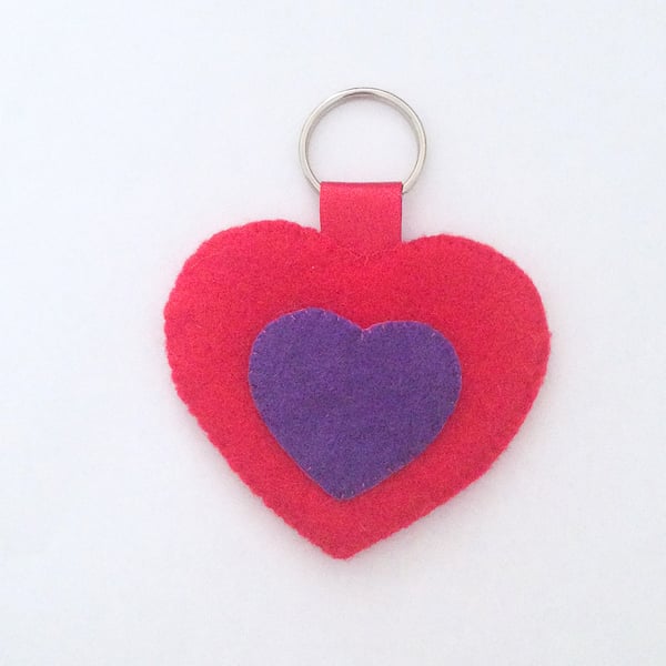 Loving Heart Felt Keyring - UK Free Post