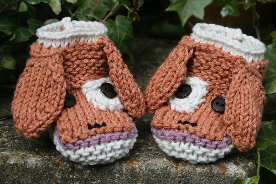 KNITTING PATTERN in pdf - Playful Puppy - Baby Booties