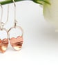 Copper heart on silver circle hook earrings - Image 4