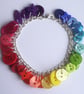 Rainbow button charm bracelet - Image 3