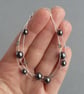 Black Pearl Multi-strand Bracelet - Dark Grey Floating Pearl Jewellery - Gifts - Image 2