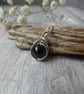 Jet pendant in sterling silver, silver and jet pendant, genuine jet necklace - Image 1