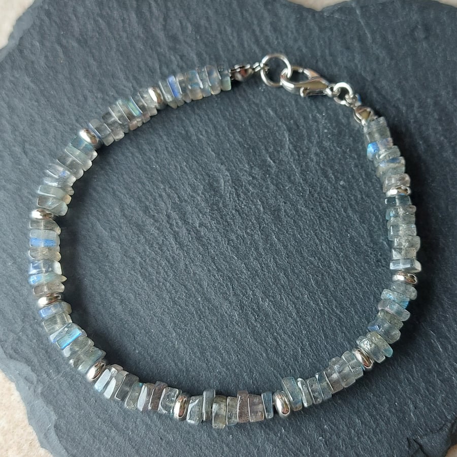 Labradorite Square Nugget Bracelet
