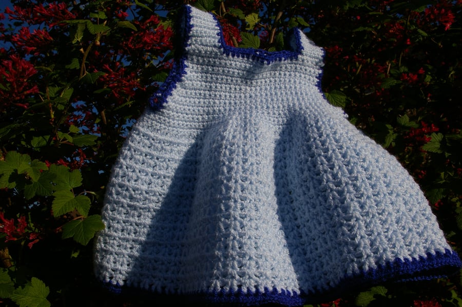 Baby Dress Crochet Sundress in Blue