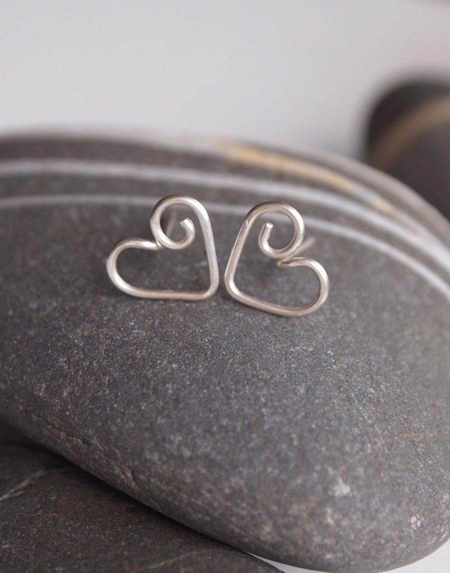 Earrings, Heart Stud Earrings