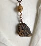 Small Cherry Wood Pendant Inlaid with Copper - Image 2