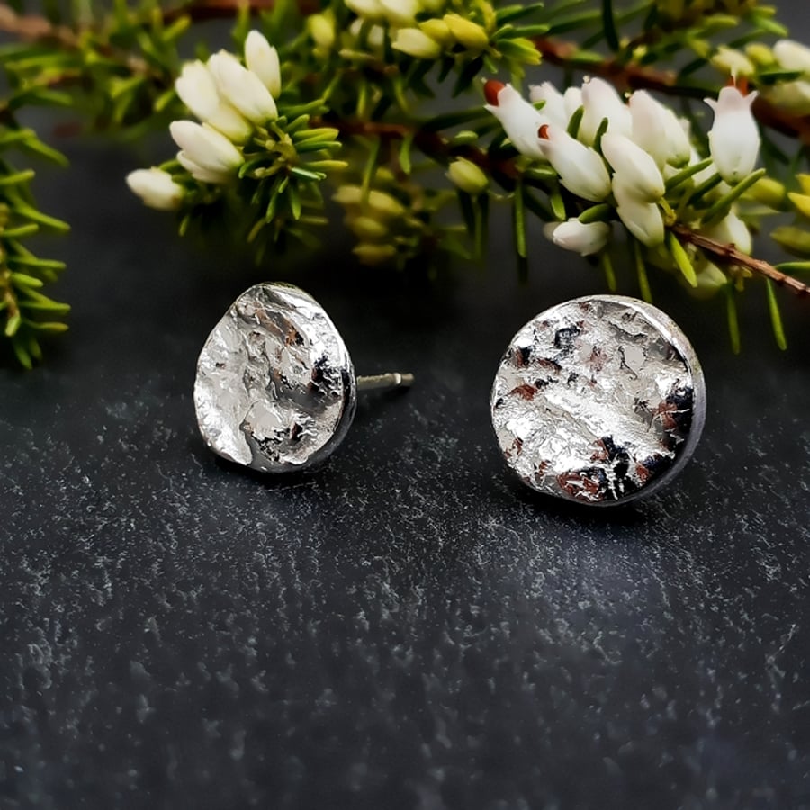 Full Moon Earrings - Recycled Silver Studs