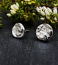 Full Moon Earrings - Recycled Silver Studs - Image 1