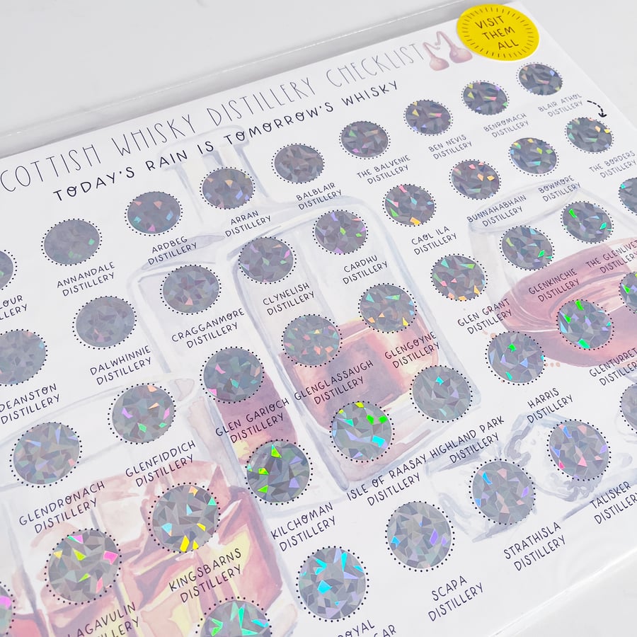 Scottish Whisky Scratch Off Print