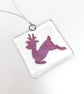 Fused Glass Copper Reindeer Hanging - Image 3