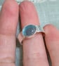 Green Fluorite Ring with Textured Sterling Silver Band - Image 4
